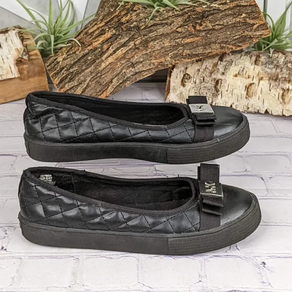 Michael Kors Cali Tracie Black Moc Logo Quilted Flats